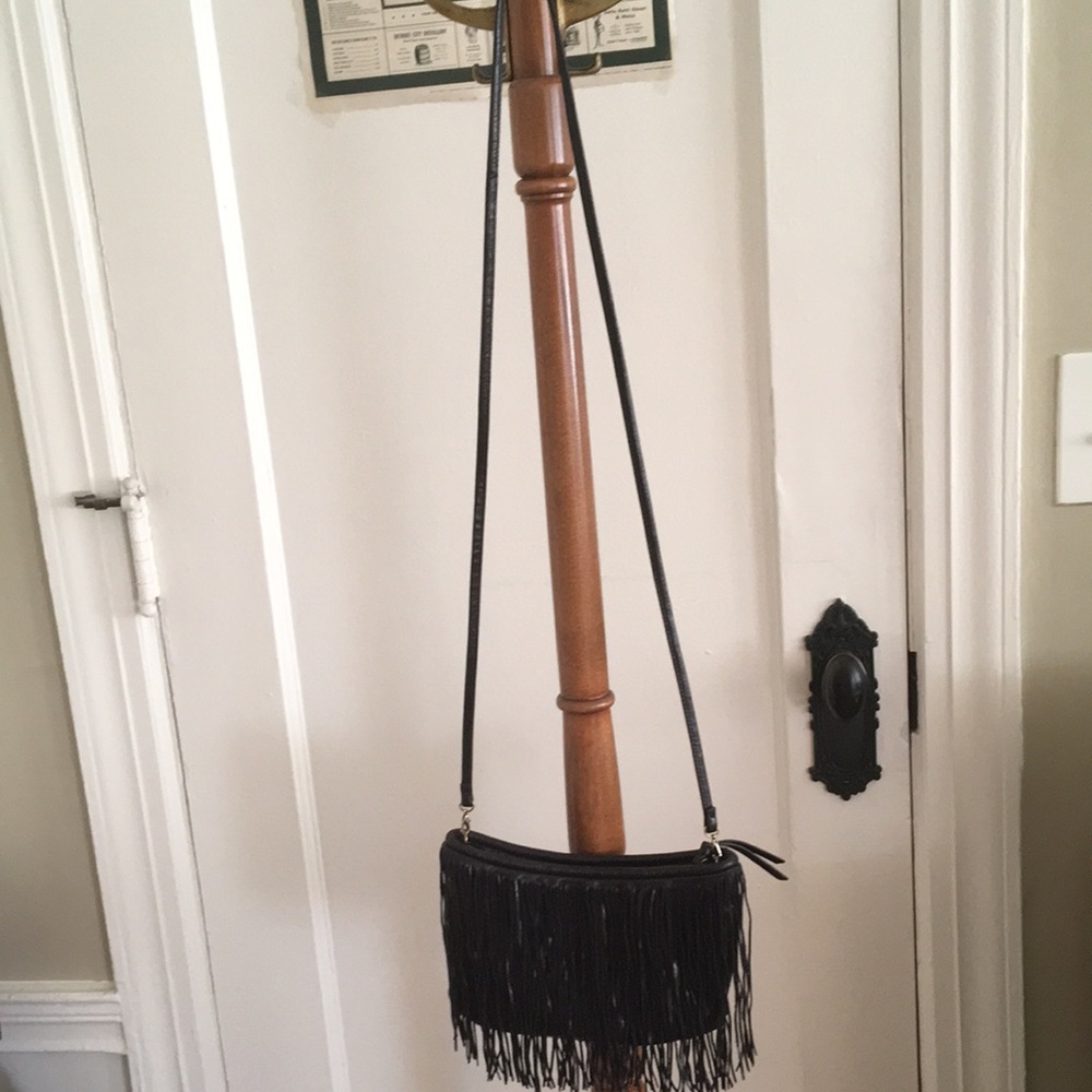 CLASSIC HOBO FRINGE BLACK CROSSBODY